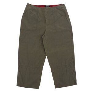 Xhilaration Juniors 9 Green Brown Cropped Capri Pants Pockets Y2K Cotton Blend